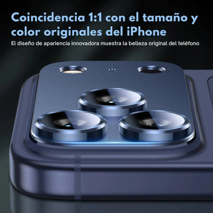 Protector Metálico para Cámara iPhone 17 Pro Max | Vidrio 9H