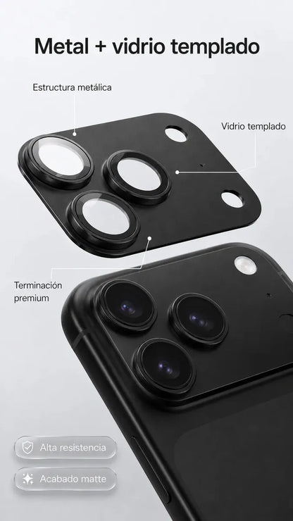 Protector Metálico para Cámara iPhone 18 Pro | Vidrio 9H