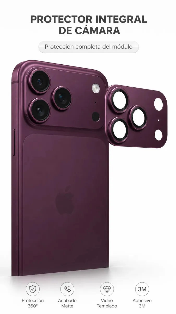 Protector Metálico para Cámara iPhone 18 Pro | Vidrio 9H