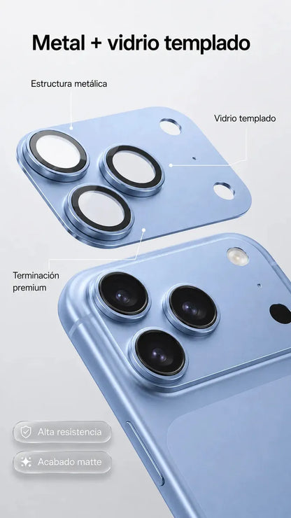 Protector Metálico para Cámara iPhone 18 Pro Max | Vidrio 9H