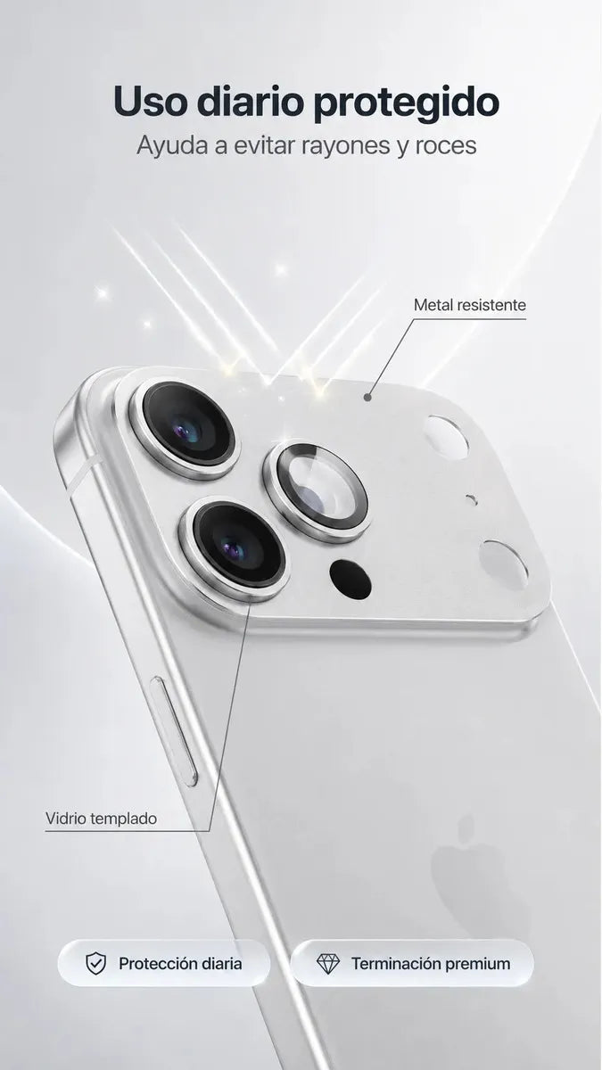 Protector Metálico para Cámara iPhone 18 Pro Max | Vidrio 9H