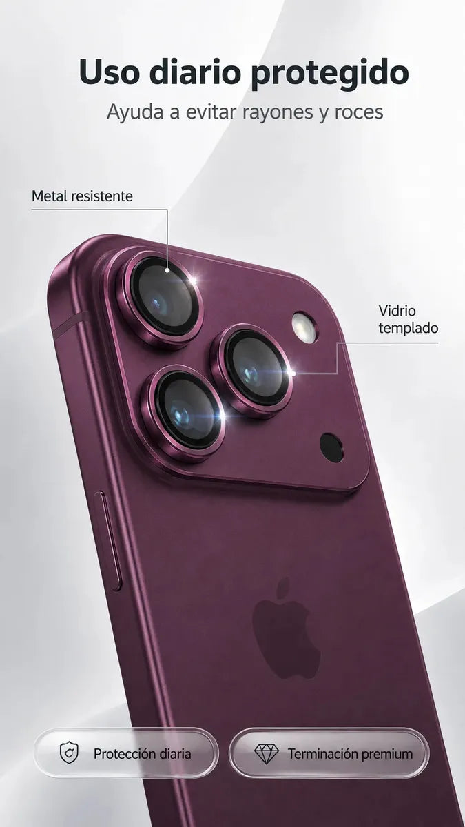 Protector Metálico para Cámara iPhone 18 Pro Max | Vidrio 9H