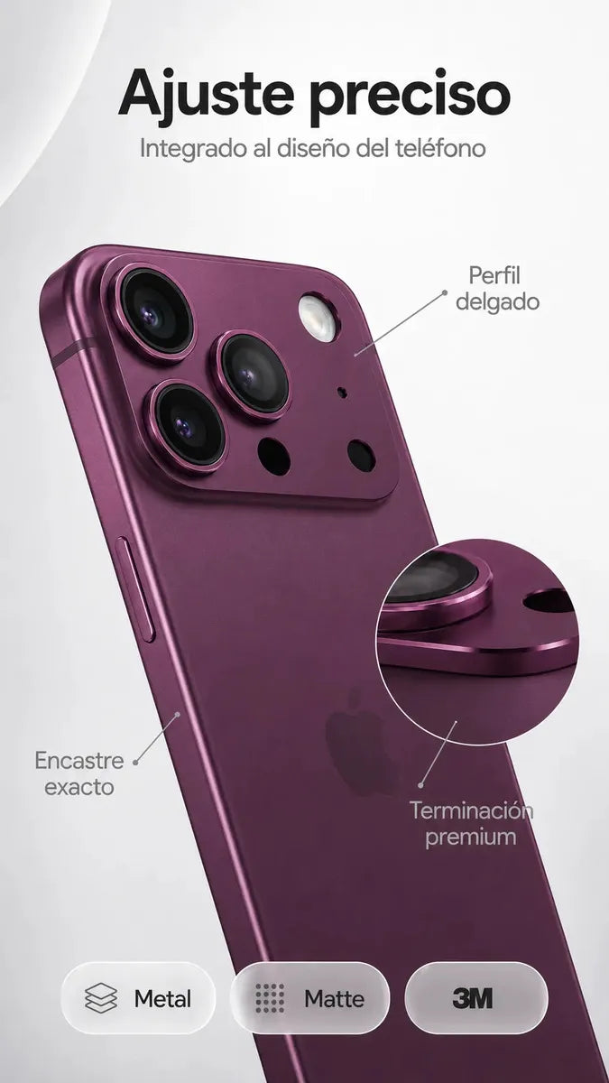 Protector Metálico para Cámara iPhone 18 Pro | Vidrio 9H