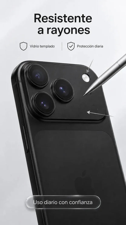 Protector Metálico para Cámara iPhone 18 Pro | Vidrio 9H