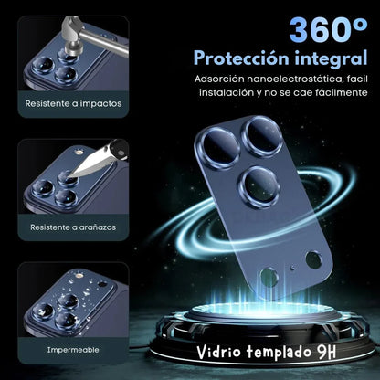 Protector Metálico para Cámara iPhone 17 Pro Max | Vidrio 9H
